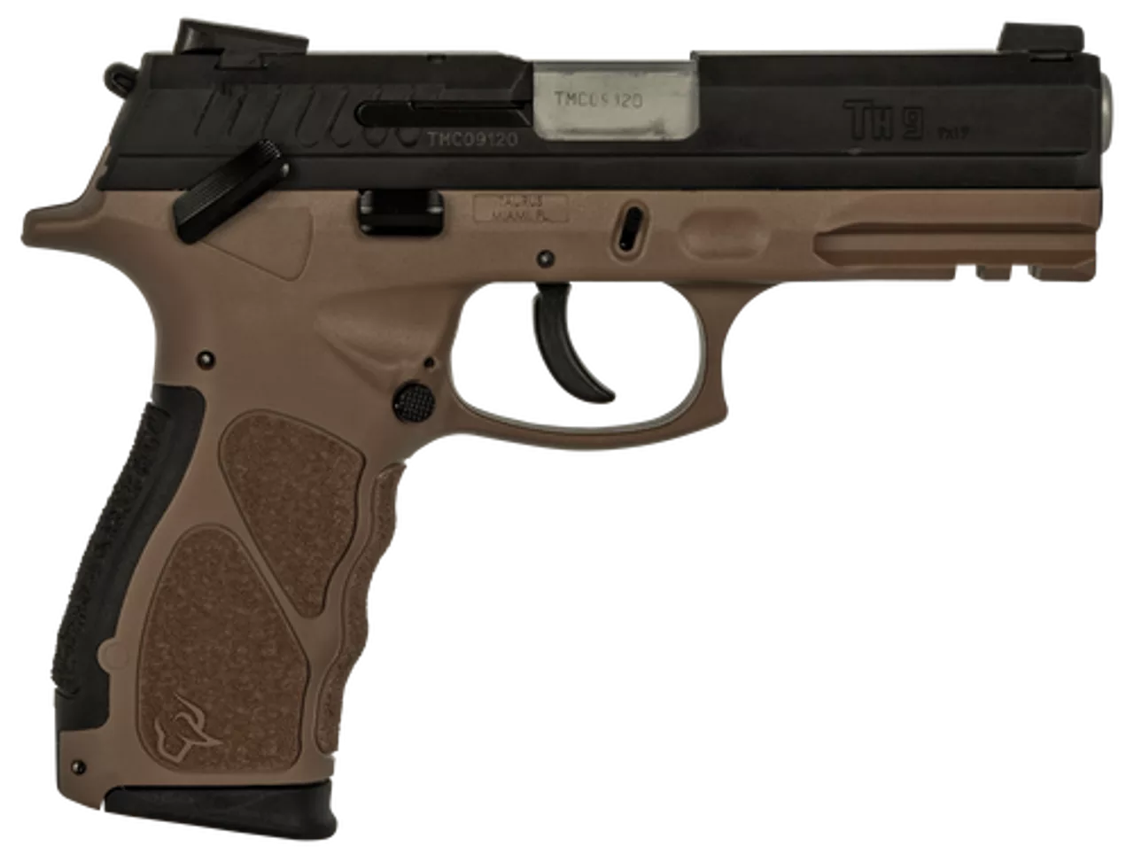 Taurus TH9 Compact, 9mm, 3.54″ Barrel, 13rd/17rd, Black Slide, Brown