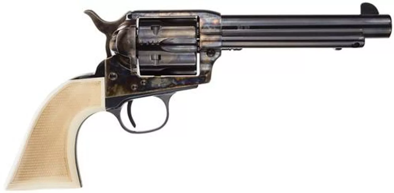 Taylor’s Cattleman Taylor Marshall 45 Colt 5.5″ 6rd White PVC Grip Blue
