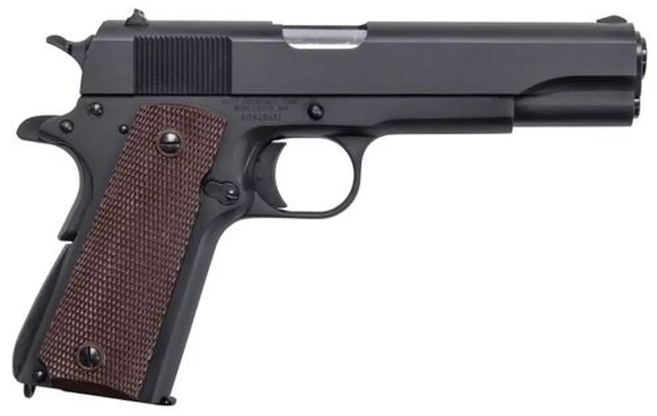Thompson 1911 A1, 9mm, 5″ Barrel, 7rd, Brown Polymer Grip, Black