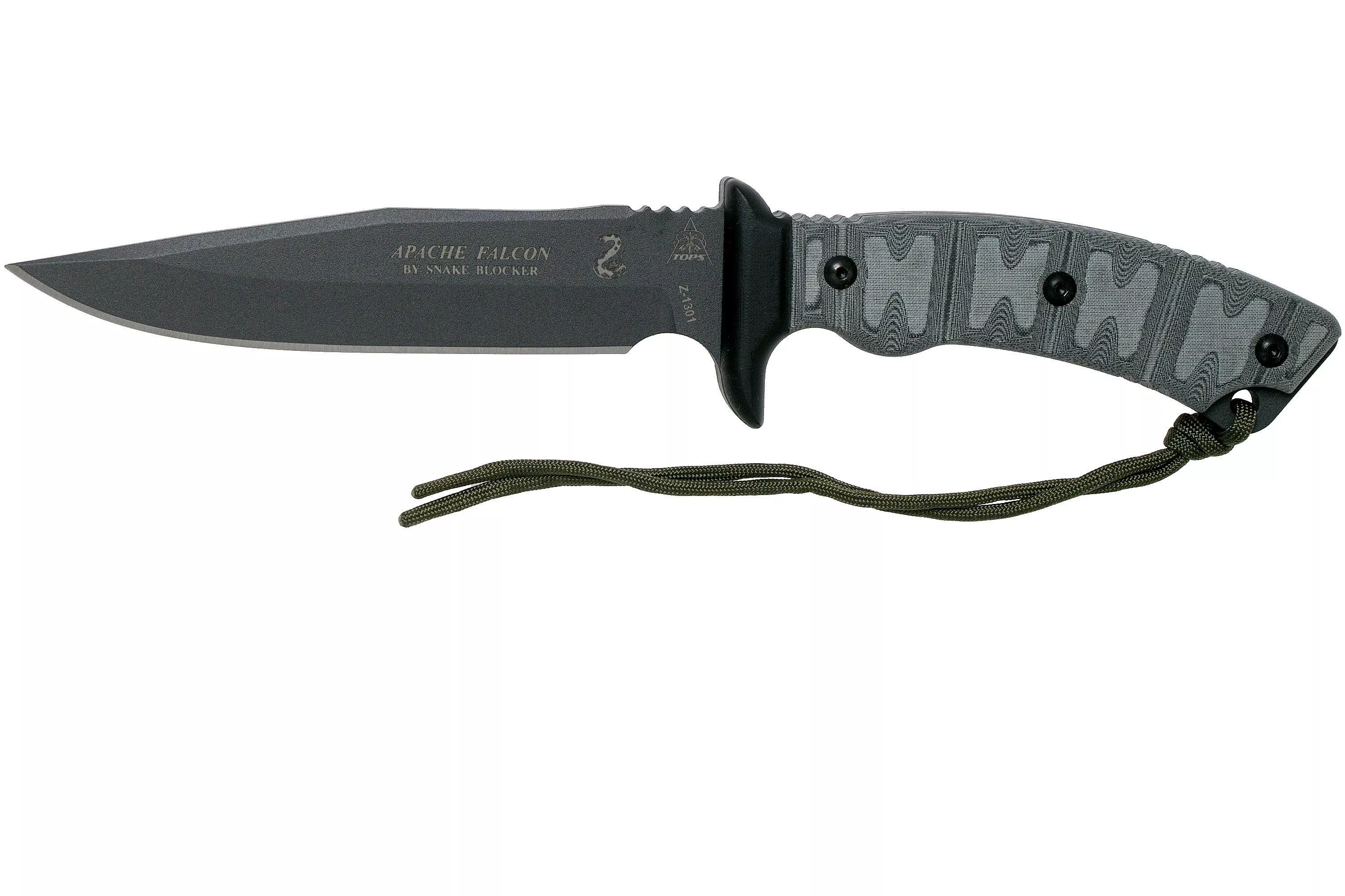 TOPS Knives Apache Falcon AFAL-01 survival knife, Snake Blocker design