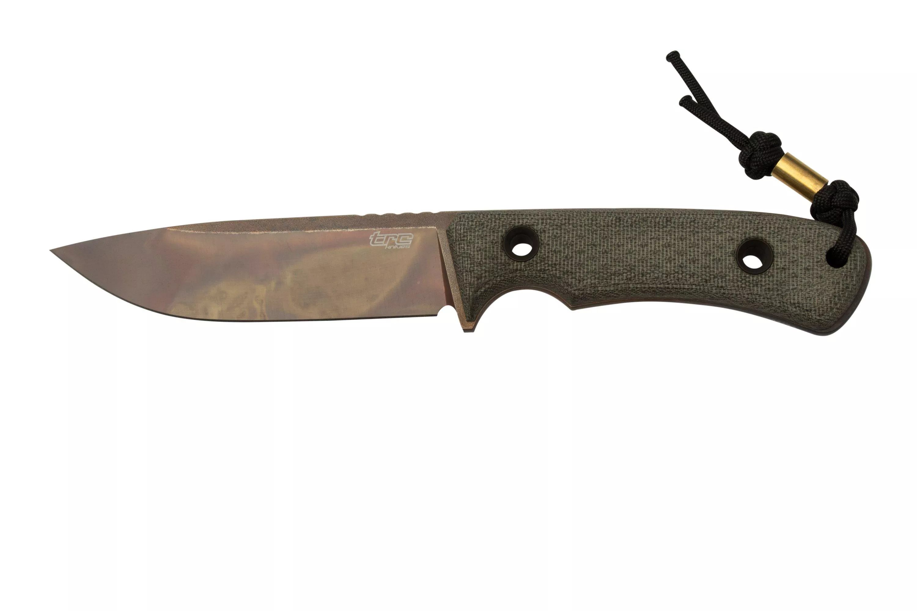 TRC Knives South Pole Apo Finish Green Canvas Micarta, survival knife