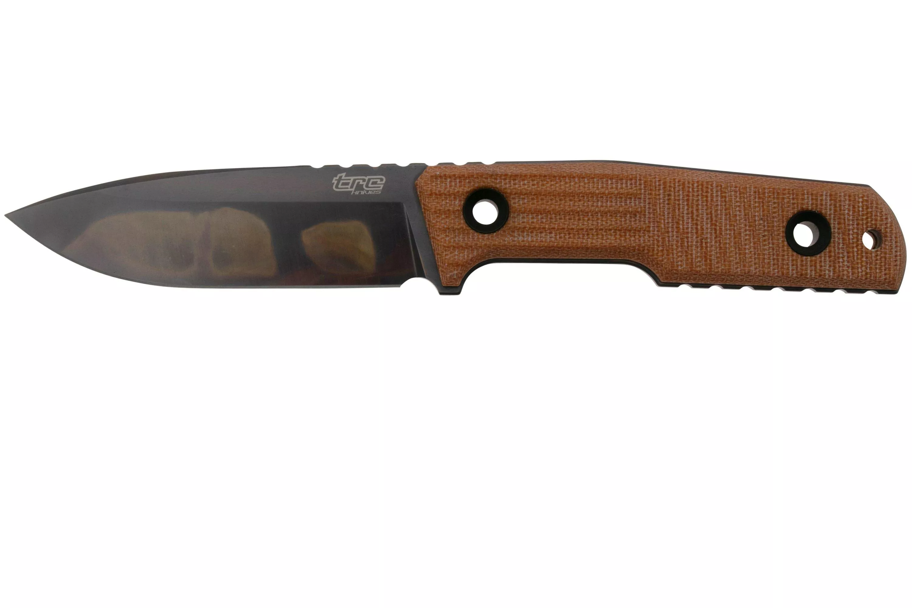 TRC Knives Urban Tactical, Elmax, Apocalyptic Finish, Natural Canvas Micarta, survival knife
