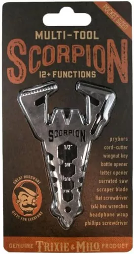 Trixie & Milo Scorpion Pocket Sized Multi-Tool W./ 12 Functions - Silver
