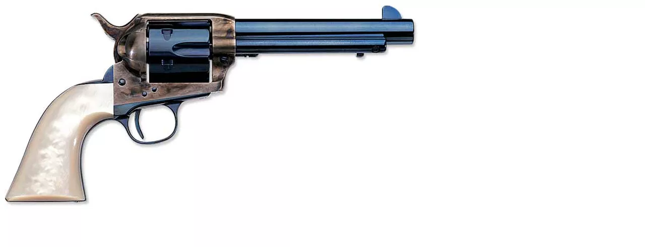 Uberti 1873 Cattleman Frisco Charcoal Blue-Pearl 45 Colt 5 1/2″ Barrel