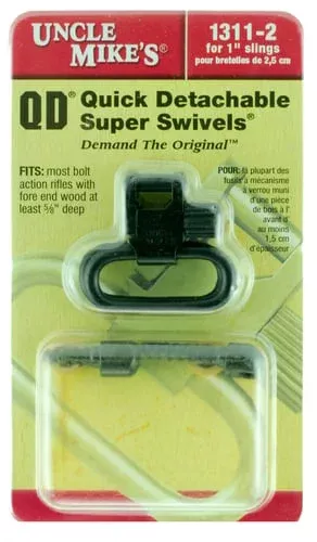 Uncle Mikes 13112 Super Swivel Quick Detach 115 RGS Tri-Lock Blued 1″ Loop for Most Rifles w/Wood Forend
