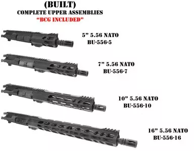 USA Made AR15 Complete Upper Receivers with BCG