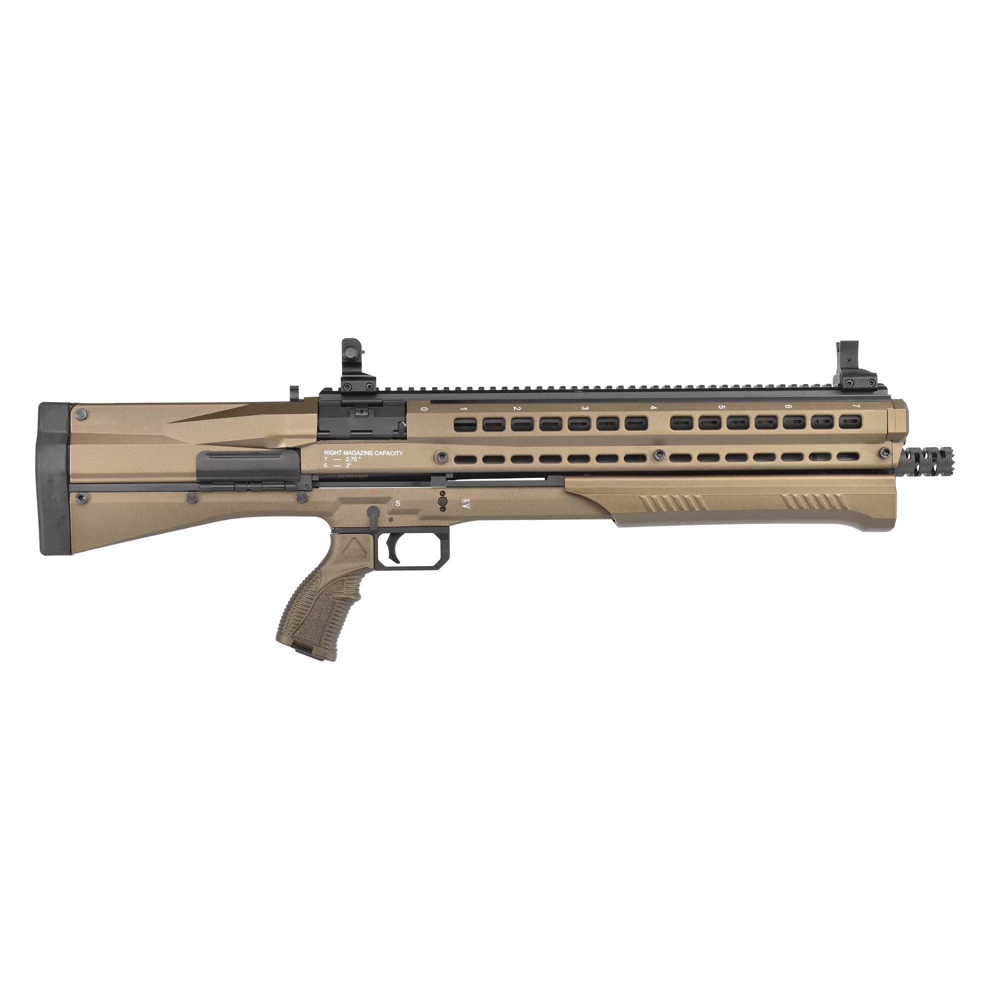 UTAS Defense PS1BB1 UTS-15 Pump Action 12 Gauge 14+1 3” 19.50” 4140 Steel Barrel, Burnt Bronze Finish, Fiber Reinforced Recoil Pad, Optic Ready
