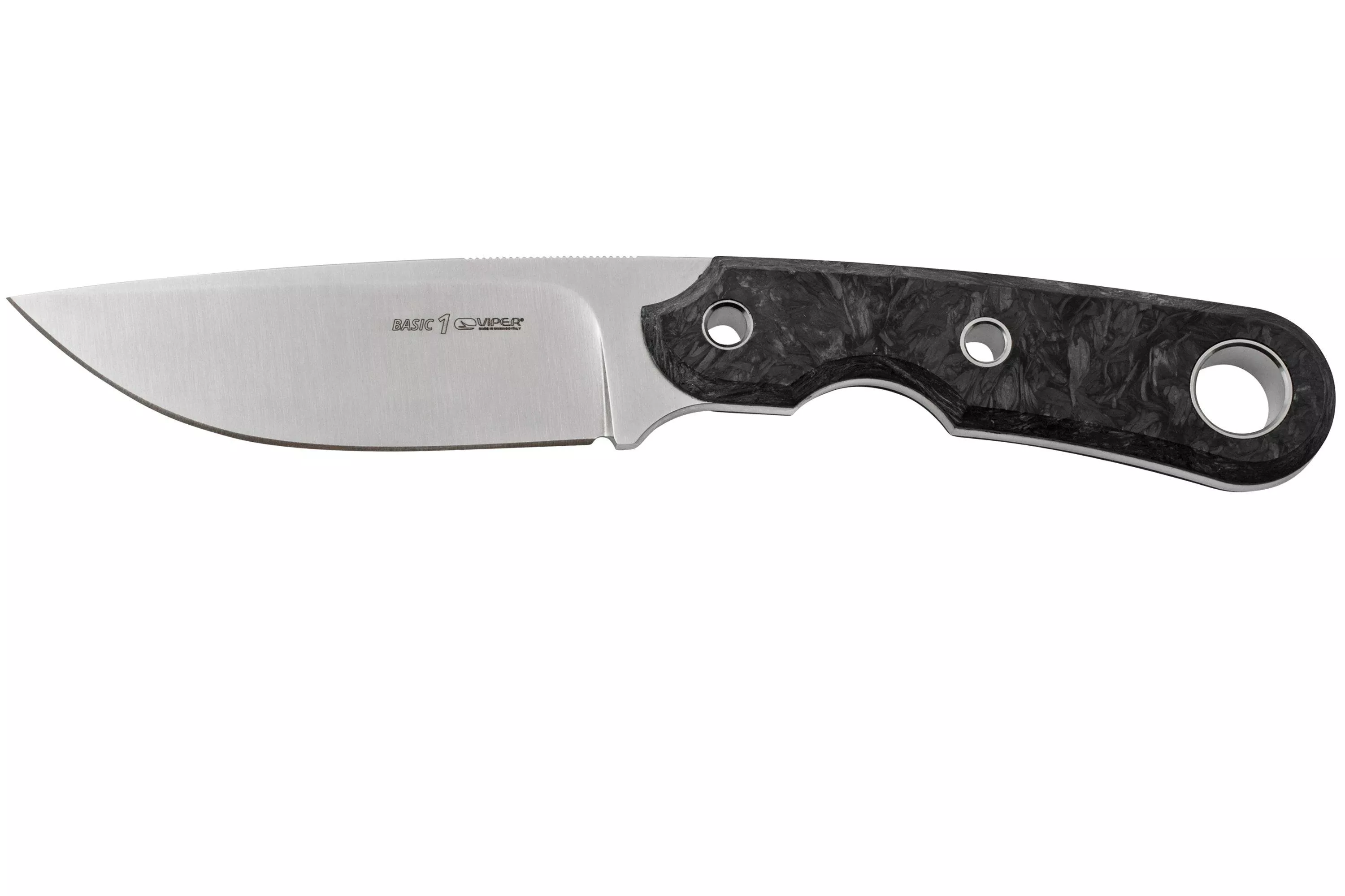 Viper Basic 1 VT4026FCM MagnaCut Drop Point Satin, Marbeled Carbon, fixed knife