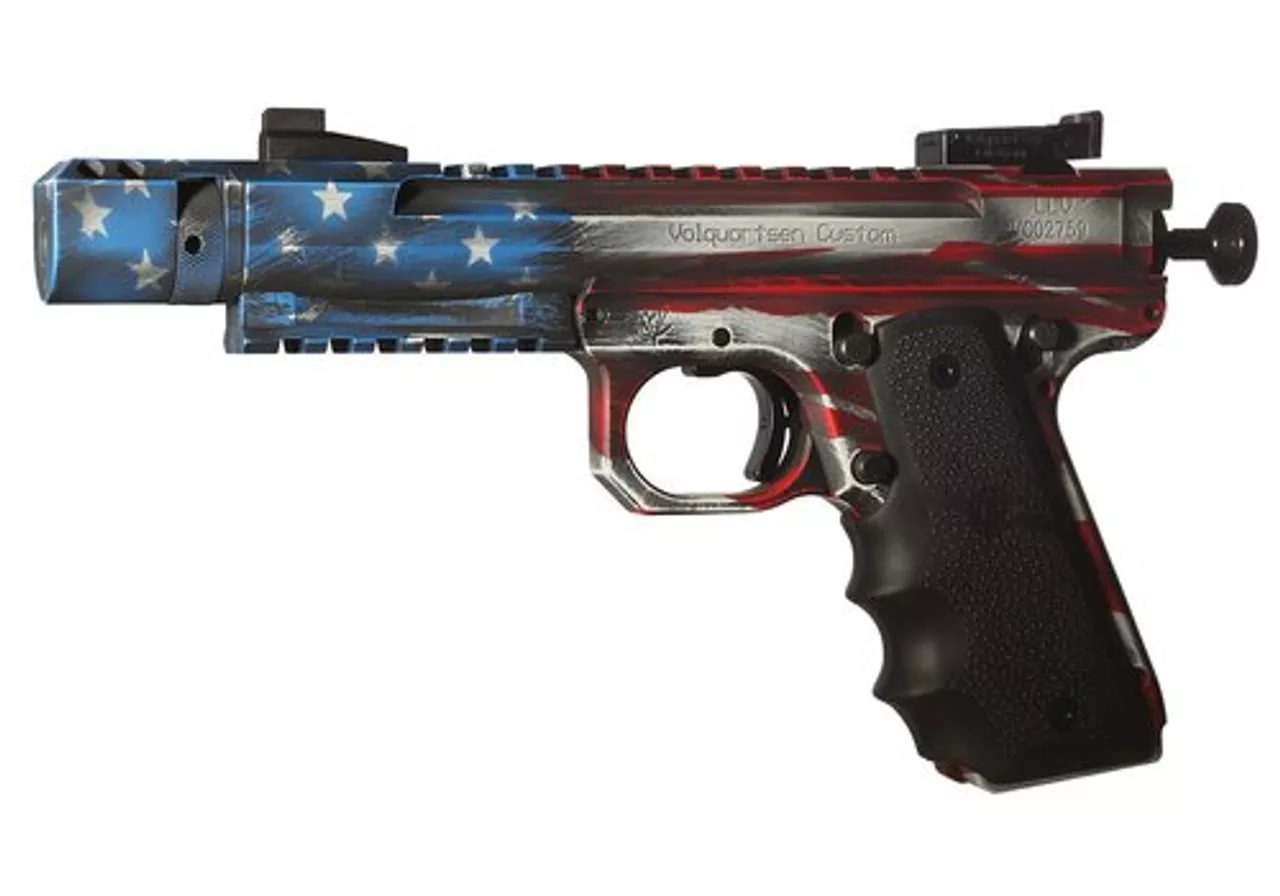Volquartsen American Flag Scorpion .22 LR, 6″ Barrel, 1911 Style Frame, 10rd