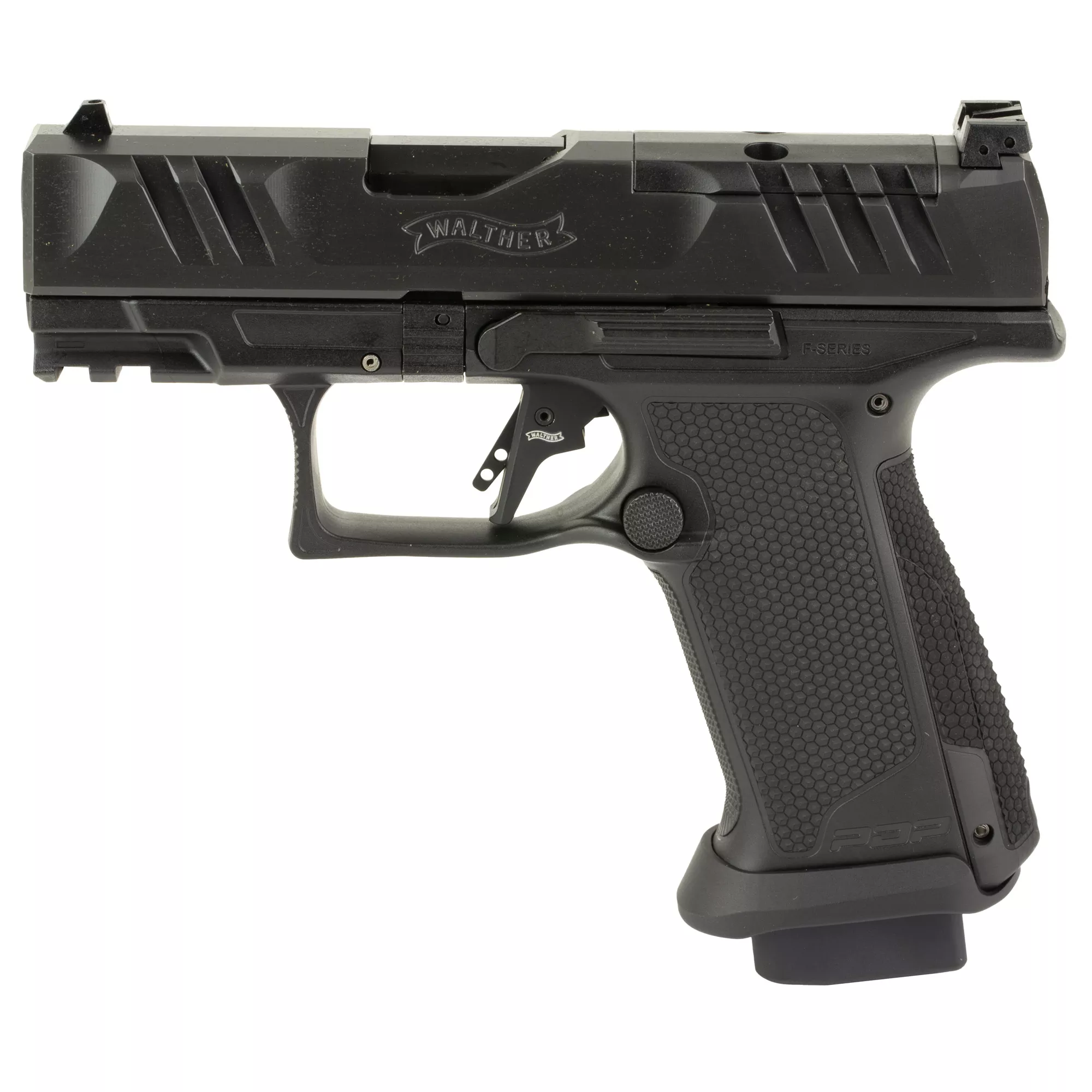 Walther Arms 4796064 PDP F-Series Pro 9mm Luger 10+1 3.50″ Black Steel Barrel, Black Serrated/Optic Ready Steel Slide, Black Polymer Frame w/Picatinny Rail, Medium Backstrap Grip