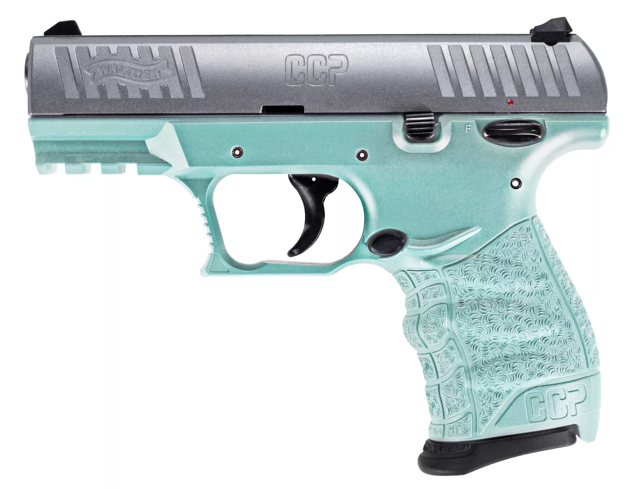 Walther CCP M2 9mm, 3.54″ Barrel, Angel Blue, Stainless Slide, 2x 8rd