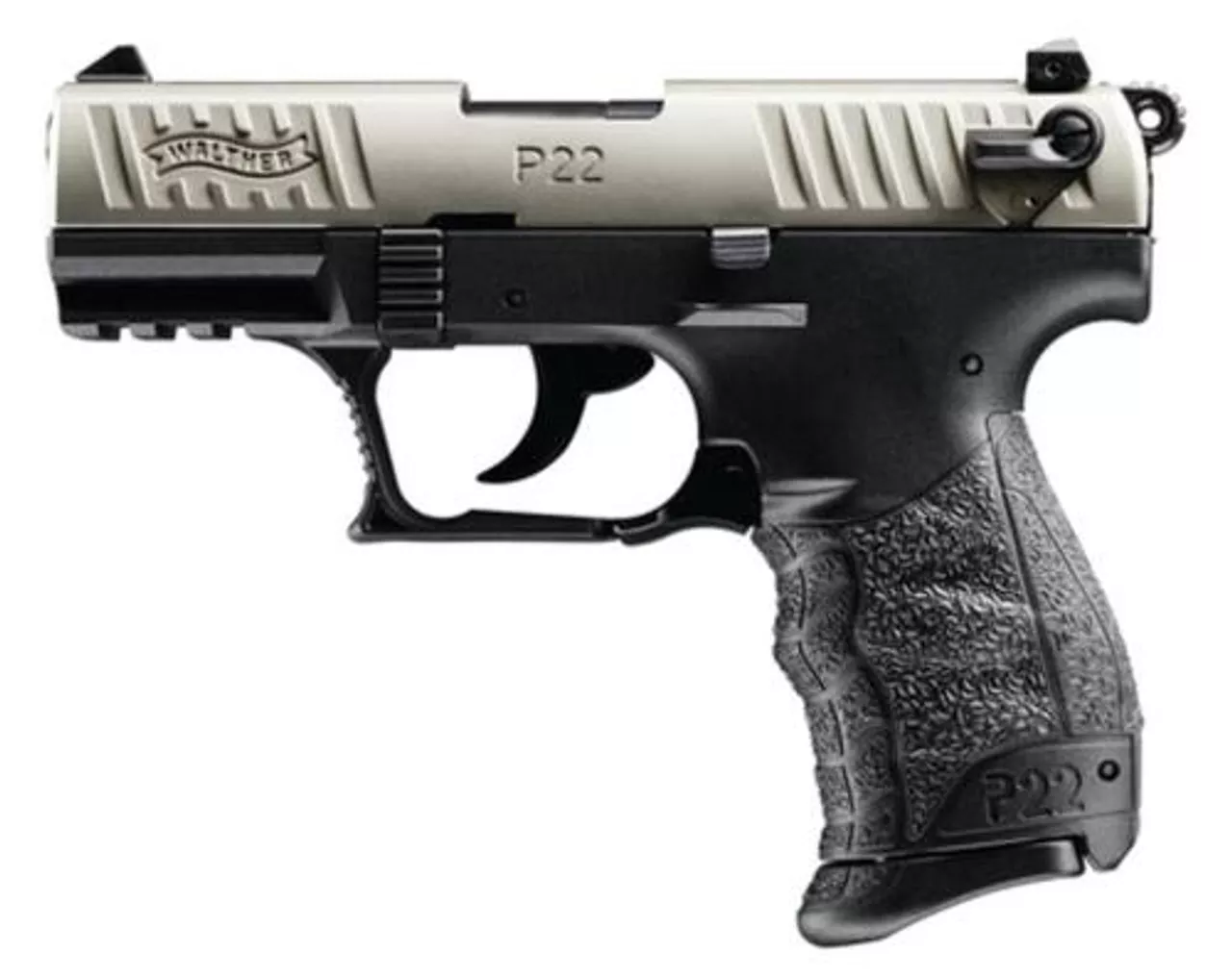 Walther Model P22 .22Lr 3.4 Inch Threaded Barrel Nickel Finish Picatinny Rail 10 Round
