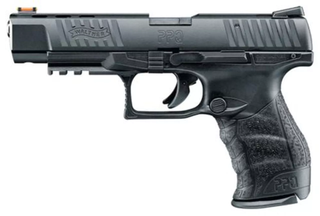 Walther, PPQ M2, Striker Fired, Full Size, 22 LR, 5″ Barrel, Polymer Frame, Black, Fiber Optic Front Sight, Fixed Rear, 12Rd, 1 Magazine