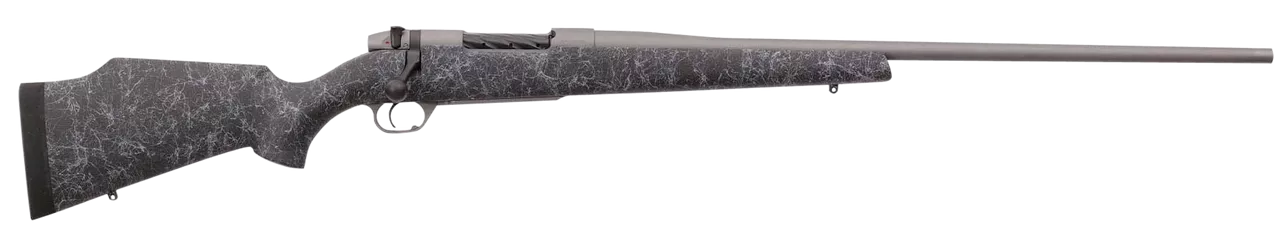 Weatherby Mark V Weathermark 30-378 Weatherby Mag, 26″ Barrel, Tac Gray Cerakote, Black Gray Webbing, Fixed Monte Carlo Stock, 2rd