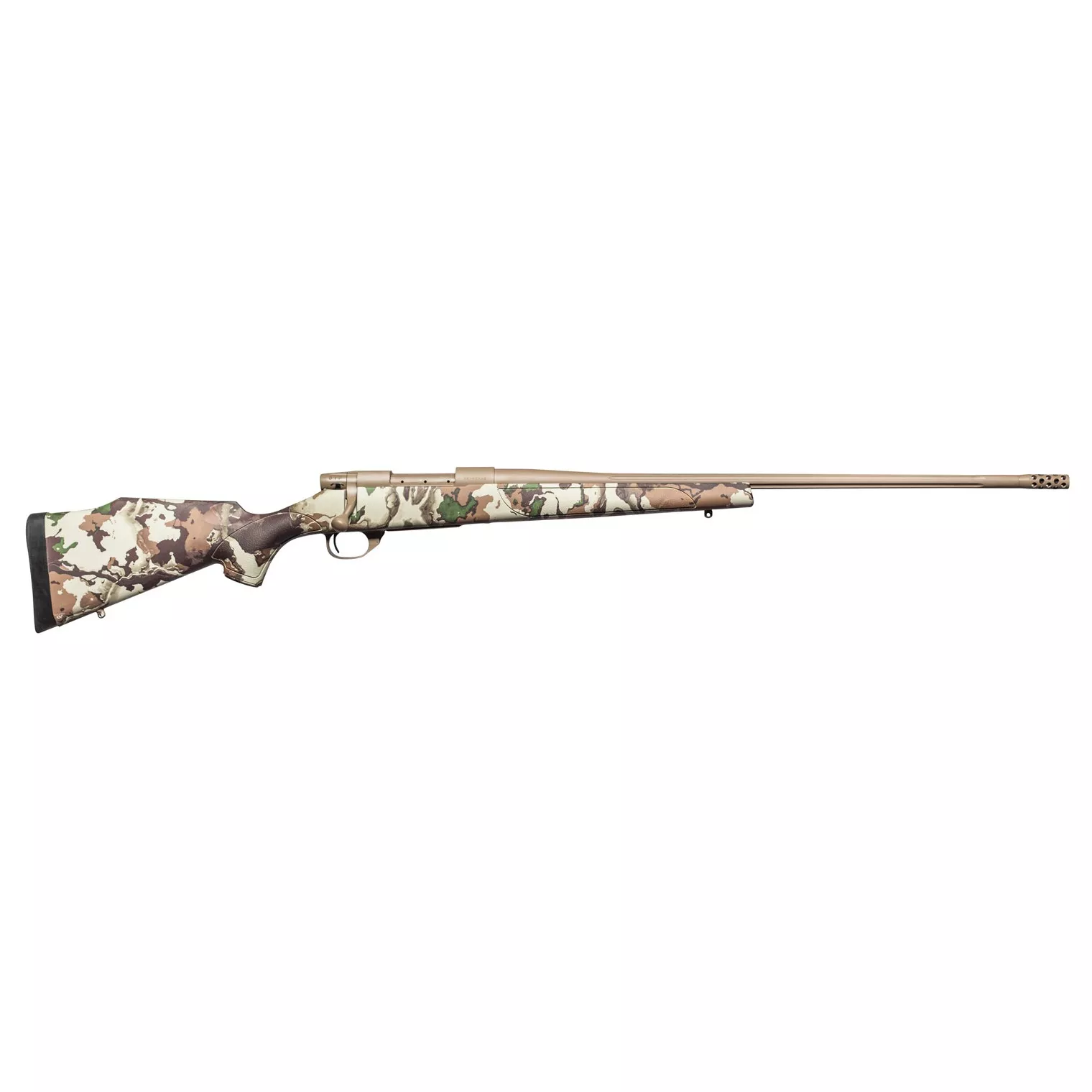 Weatherby VFN240WR6B Vanguard First Lite 240 Wthby Mag 5+1 Cap 24” Flat Dark Earth Cerakote Rec/Barrel with Accubrake First Lite Fusion Camo Fixed Monte Carlo Stock Right Hand (Full Size)