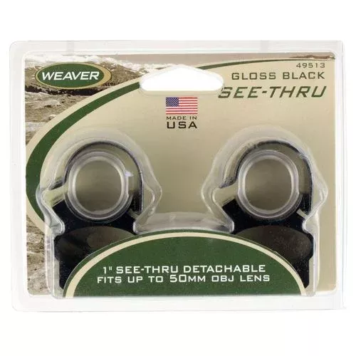 Weaver Mounts 49513 Scope Ring Set Weaver See-Thru 1″ Black Steel