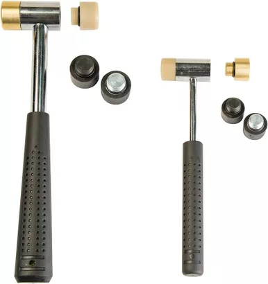 Wheeler Two Hammer Set Interchangeable Heads Metal, Brass, Nylon, & Rubber
