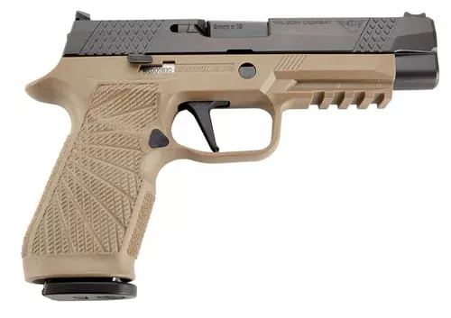 Wilson Combat SIGWCP320F9TATC P320 9mm Luger 4.70″ 17+1 Tan Black DLC Steel Tan Polymer Grip Action Tune with Curved Trigger
