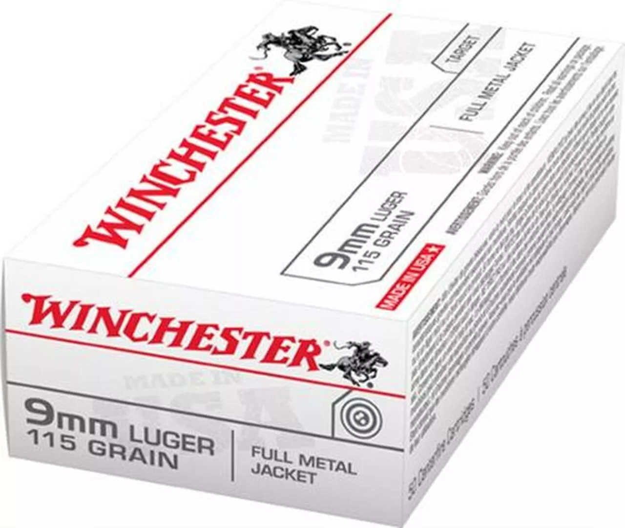 Winchester 9mm 115gr, FMJ, 50rd/Box