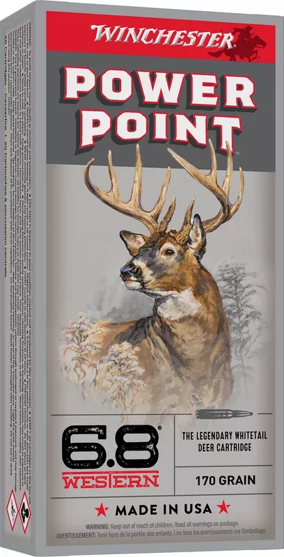 Winchester Ammo Power-Point 6.8 Western 170 gr Power Point – X68W1