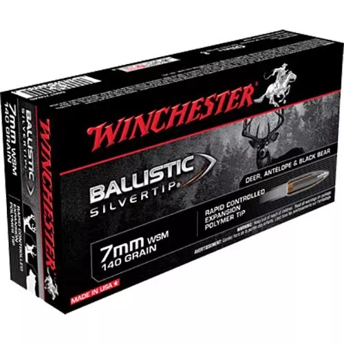 Winchester Ammo SBST7MMS Ballistic Silvertip7mm WSM 140 gr Polymer Tip 20 Bx/ 10 Cs