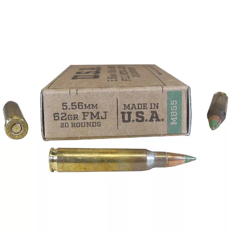 Winchester Ammo SGM855KW M855 5.56mm 62 gr Full Metal Jacket 20 Per Box