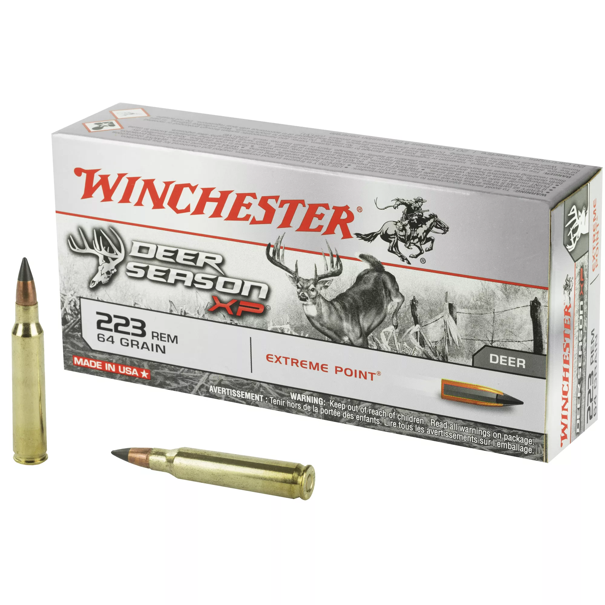 Winchester Deer Season XP 223 Remington 64 grain Extreme Point Box of 20 Rounds X223DS