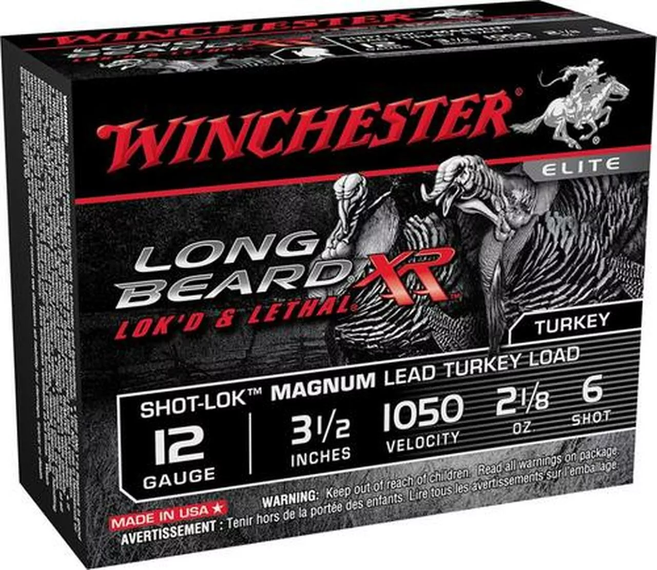 Winchester Long Beard XR 12 Ga, #6, Lead, 3 1-7/8 oz, 1050 fps, 10rd/Box