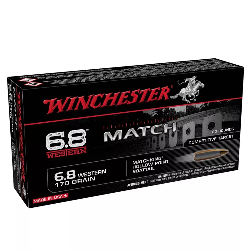 Winchester Match 6.8 Western 170gr. BTHP Ammunition, 20 Round Box