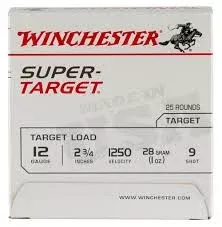 Winchester Super Target Ammunition 12 Gauge #9 Shot 2-3/4″ 28 Gram 1250 fps (250pk)