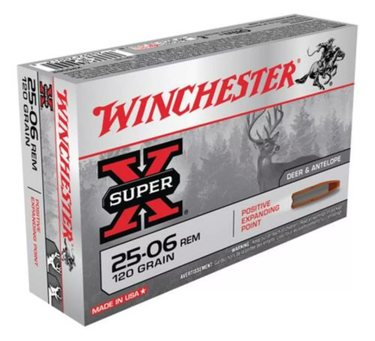 Winchester Super X 25-06 Rem Positive Expanding Point 120gr, 20Box/10Case