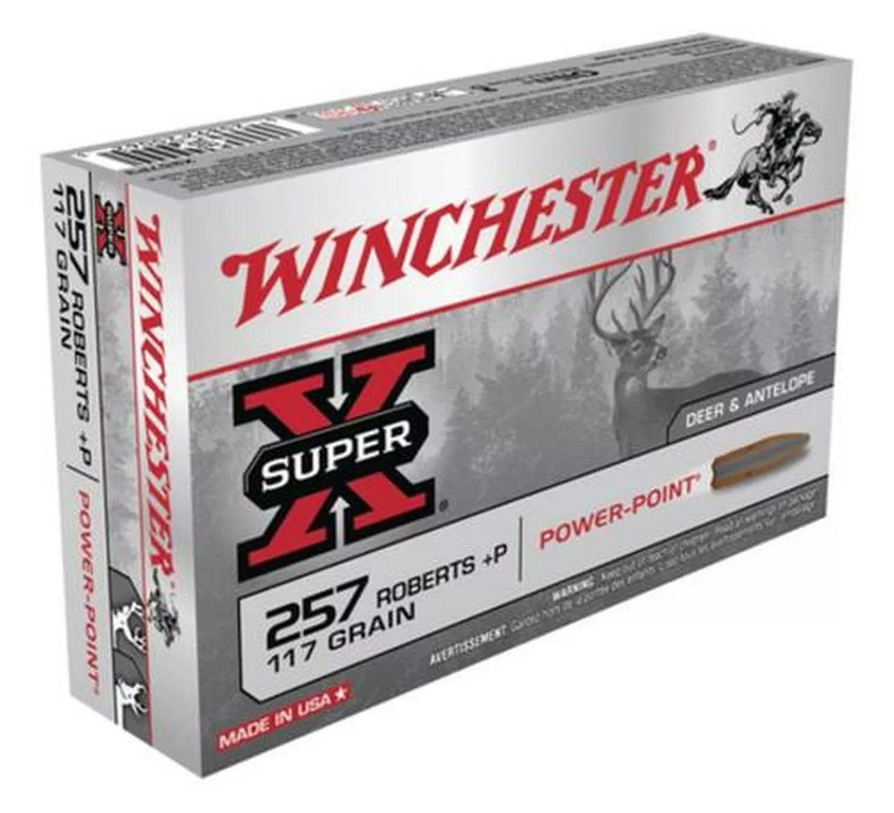 Winchester Super-X .257 Roberts +P 117gr, Power-Point 20rd Box
