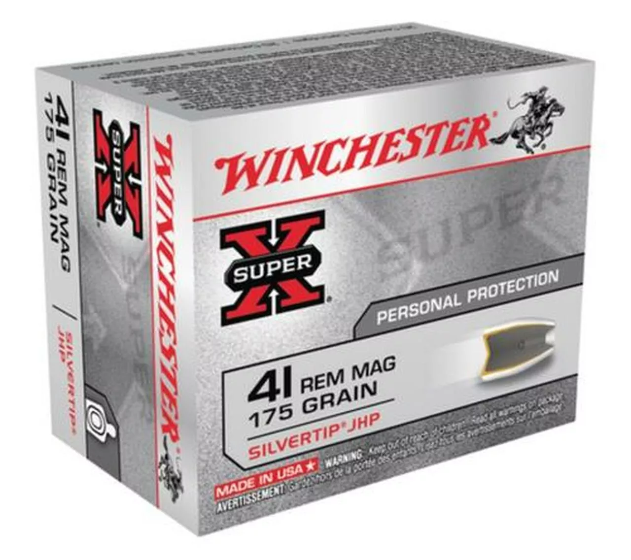 Winchester Super X 41 Rem Mag Silvertip HP 175gr, 20rd Box