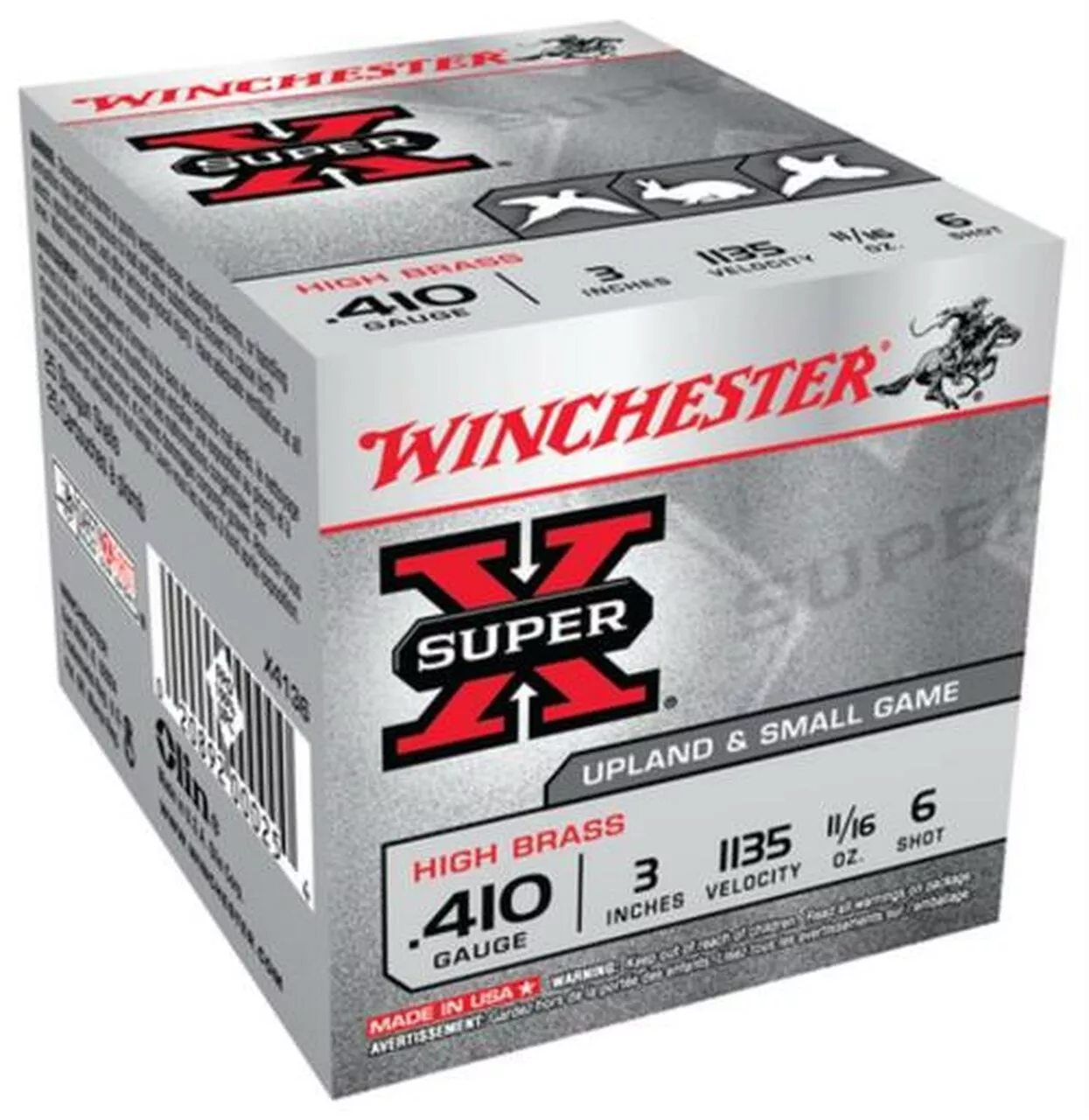 Winchester Super-X High Brass 410ga 3″ 11/16 oz 6 Shot 25Box/10Case