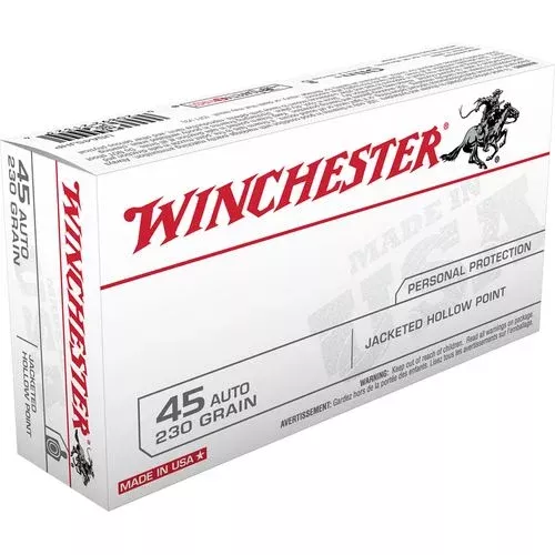 Winchester USA Defense 45 ACP 230 gr Jacketed Hollow Point Handgun Ammo
