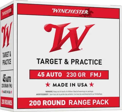 Winchester USA Handgun Ammunition .45 ACP 230 gr. FMJ 835 fps 200/ct