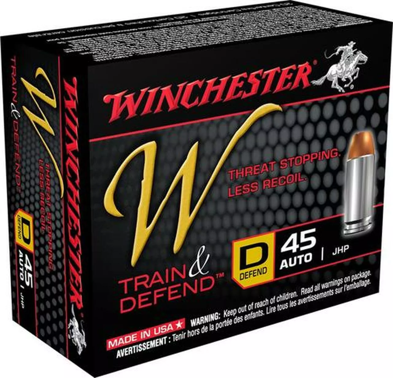 Winchester W Train & Defend 45 ACP Defend 230 gr, JHP 20rd Box