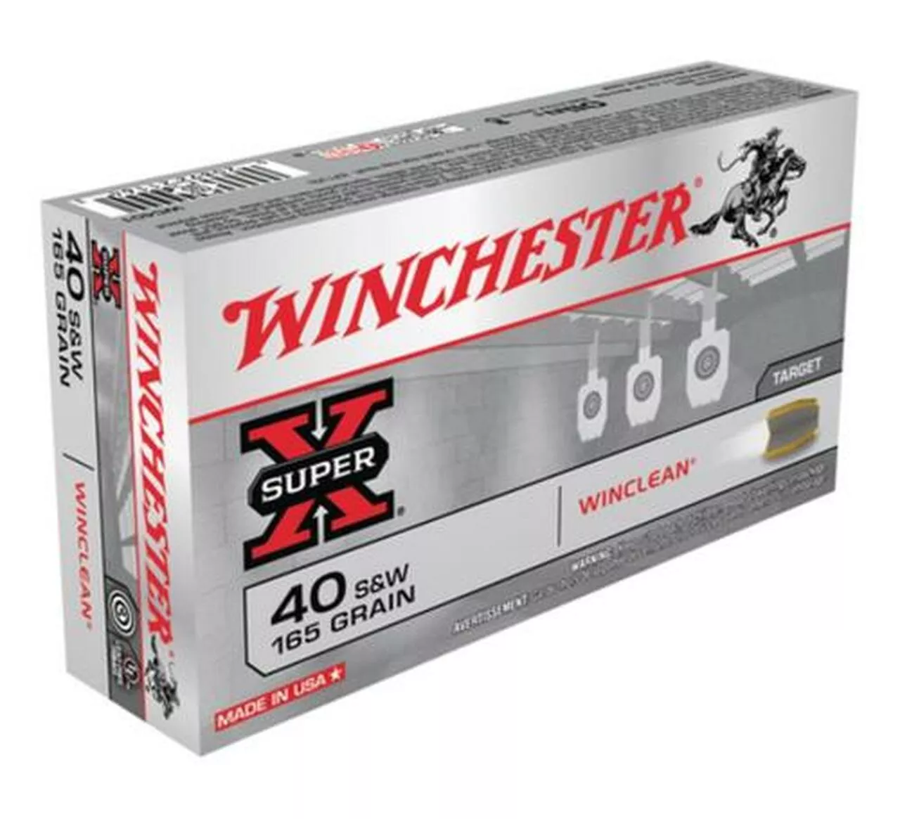 Winchester WinClean 40 S&W Brass Enclosed Base 165gr, 50Box/10Case