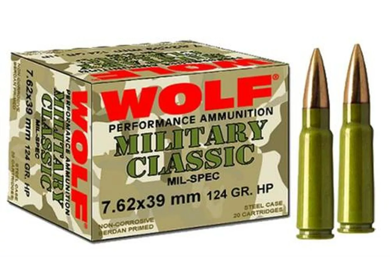 Wolf Military Classic 7.62×39 124gr, Soft Point, 1000 Rds