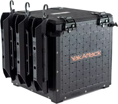 YakAttack BlackPro Kayak Crate 13"x13" Black Lid & 3 Hooks BLP-PRO-13X13 USED