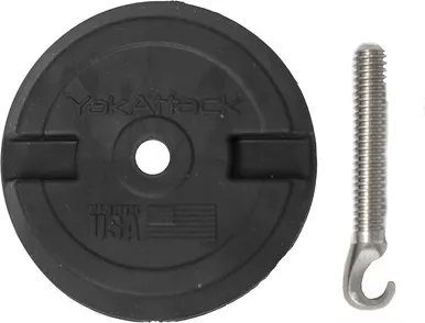 YakAttack Leash Plug Adapter Kit With Base For Stand Up Paddleboards Black