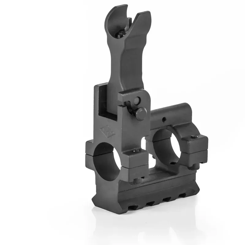 YHM HK Hooded Front Flip Sight Tower With Bottom Rail 2 Piece Clamp Gas Block .750