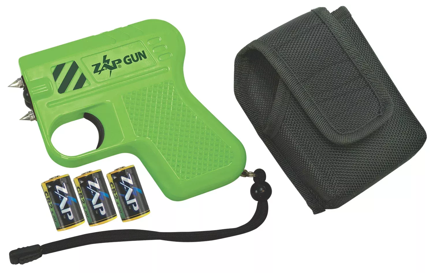 Zap ZAPGUN 950,000 Volt Stun Gun Flashlight Combo Green Molded Grip Plastic