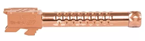 ZEV BBL17OPTTHBRZ Optimized Match 9mm Luger, Compatible w/Glock 17 Gen1-4, 4.49″ Bronze PVD 416R Stainless Steel Dimpled/Threaded Barrel