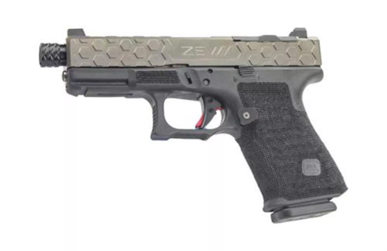 Zev Technologies Glock 19, 9mm, Grey Hex RMR Cut Slide, Threaded, Zev Fulcrum Trigger