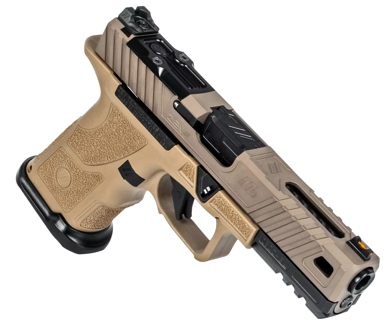 ZEV Technologies O.Z-9 Compact Covert 9mm, 4.5″ Black Barrel, Steel Frame, Polymer Grip, Flat Dark Earth, 15rd